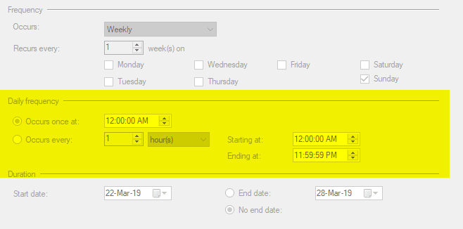 Daily Frequency Timer Screenshot