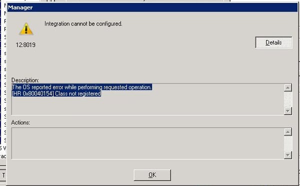 Class not registered Error